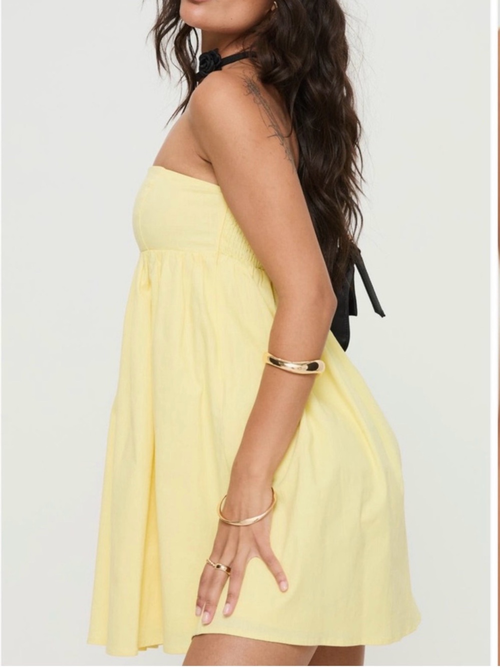 Princess Polly Strapless Sundress in Soft Yellow